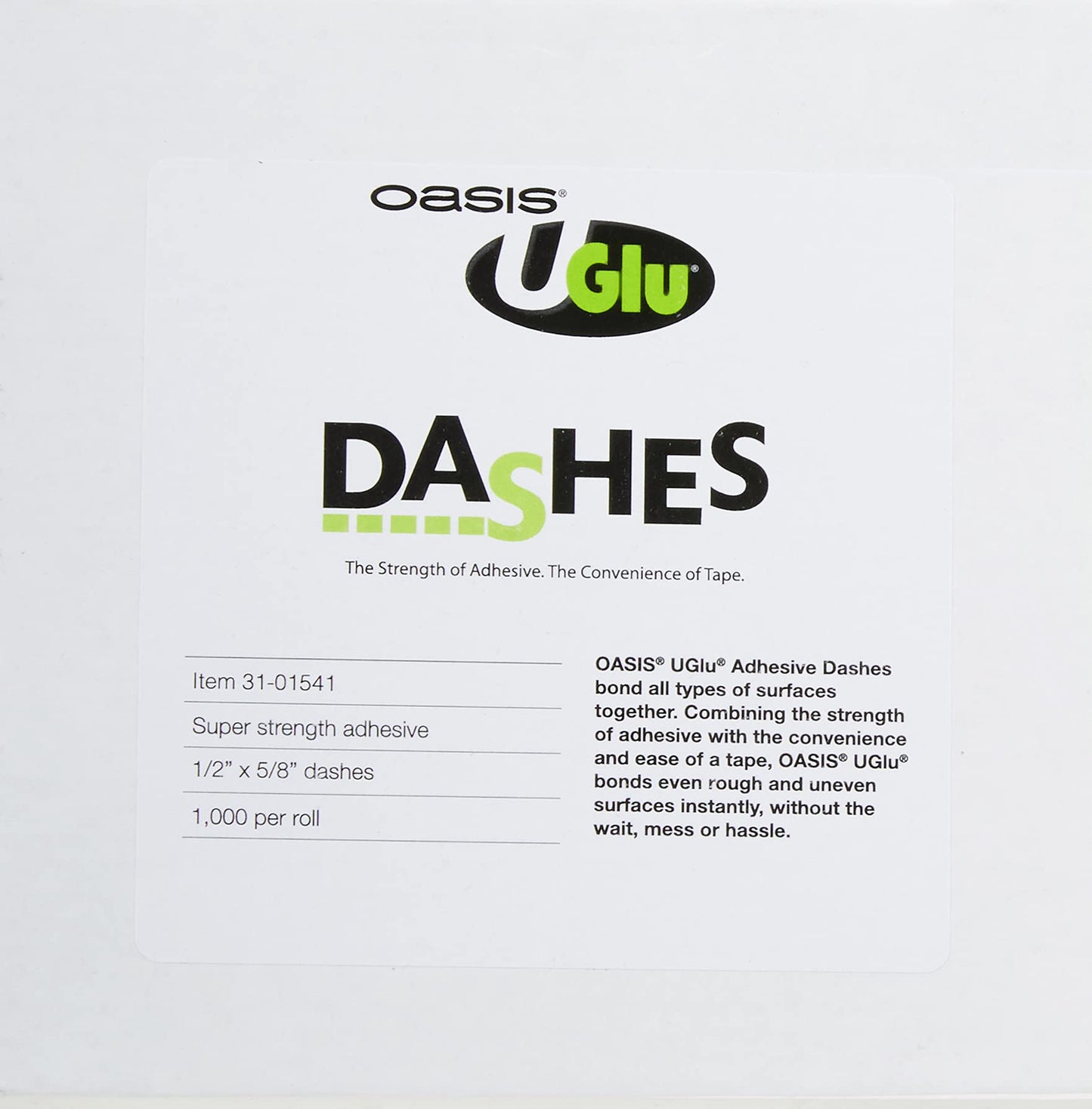 FLORAL OASIS UGLU DASH Pack of 1 - (1/2" x 1/2" Dash, 1,000 per Roll)