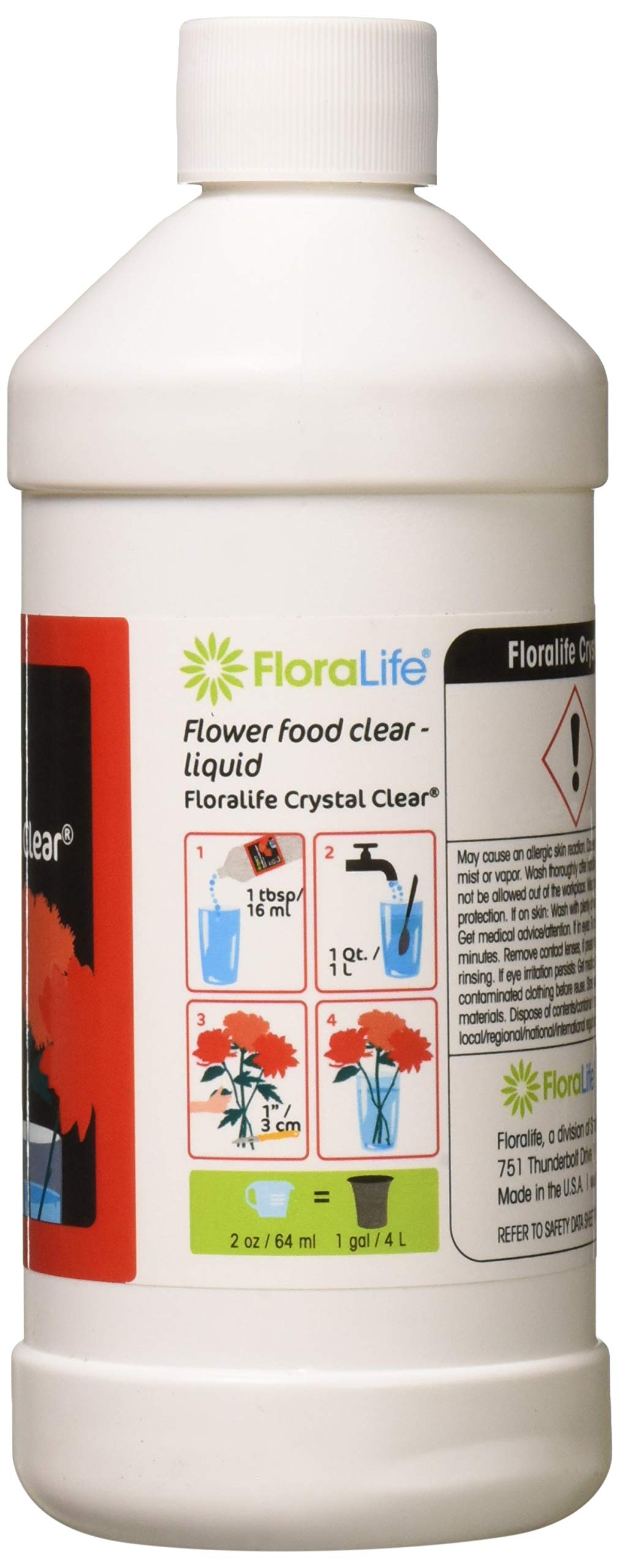 Floralife 82-22020 Floralife Crystal Clear Flower Food 300 Liquid, 500 ml/1 pt