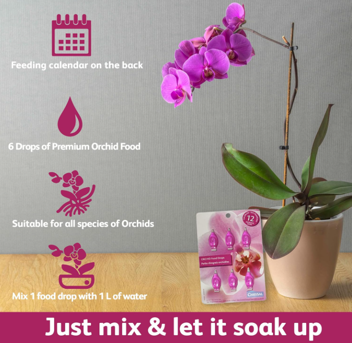 Chrysal Orchid Food Drops – Year-Long Supply for All Orchids
