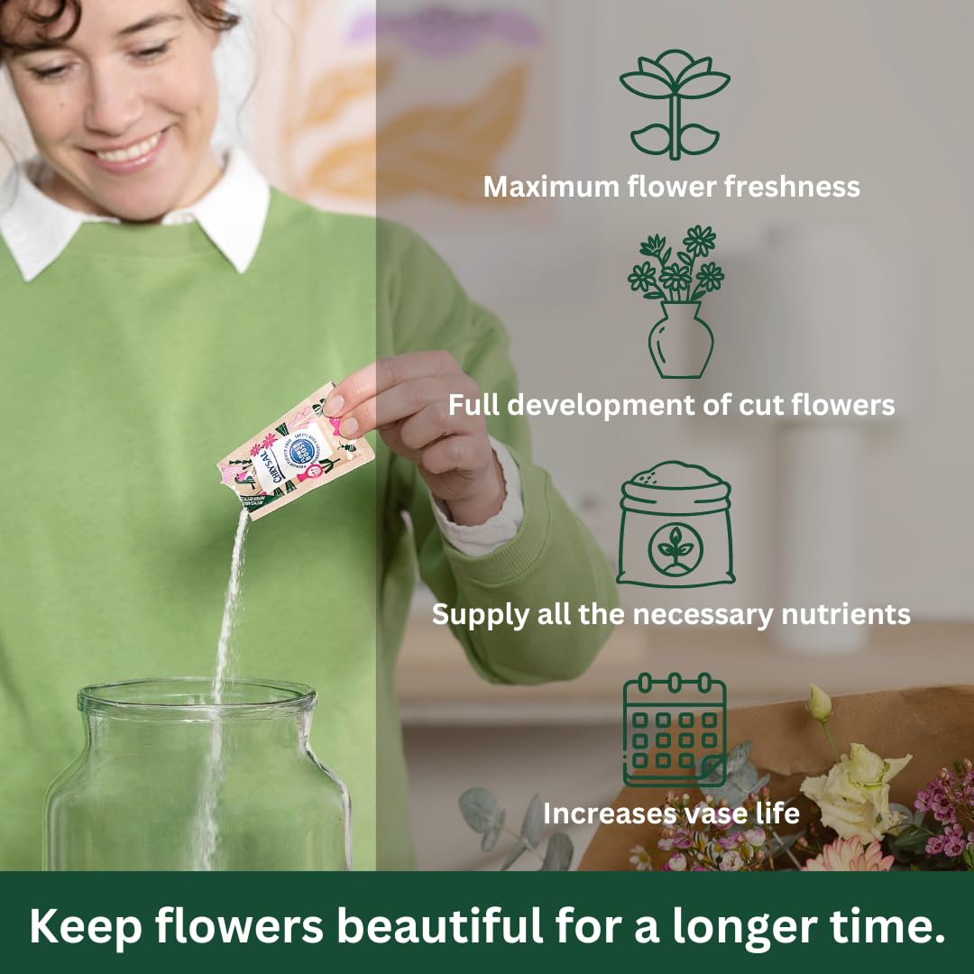 Chrysal Recyclable Paper Flower Food Packet - 100 ct, for 1L of Water
