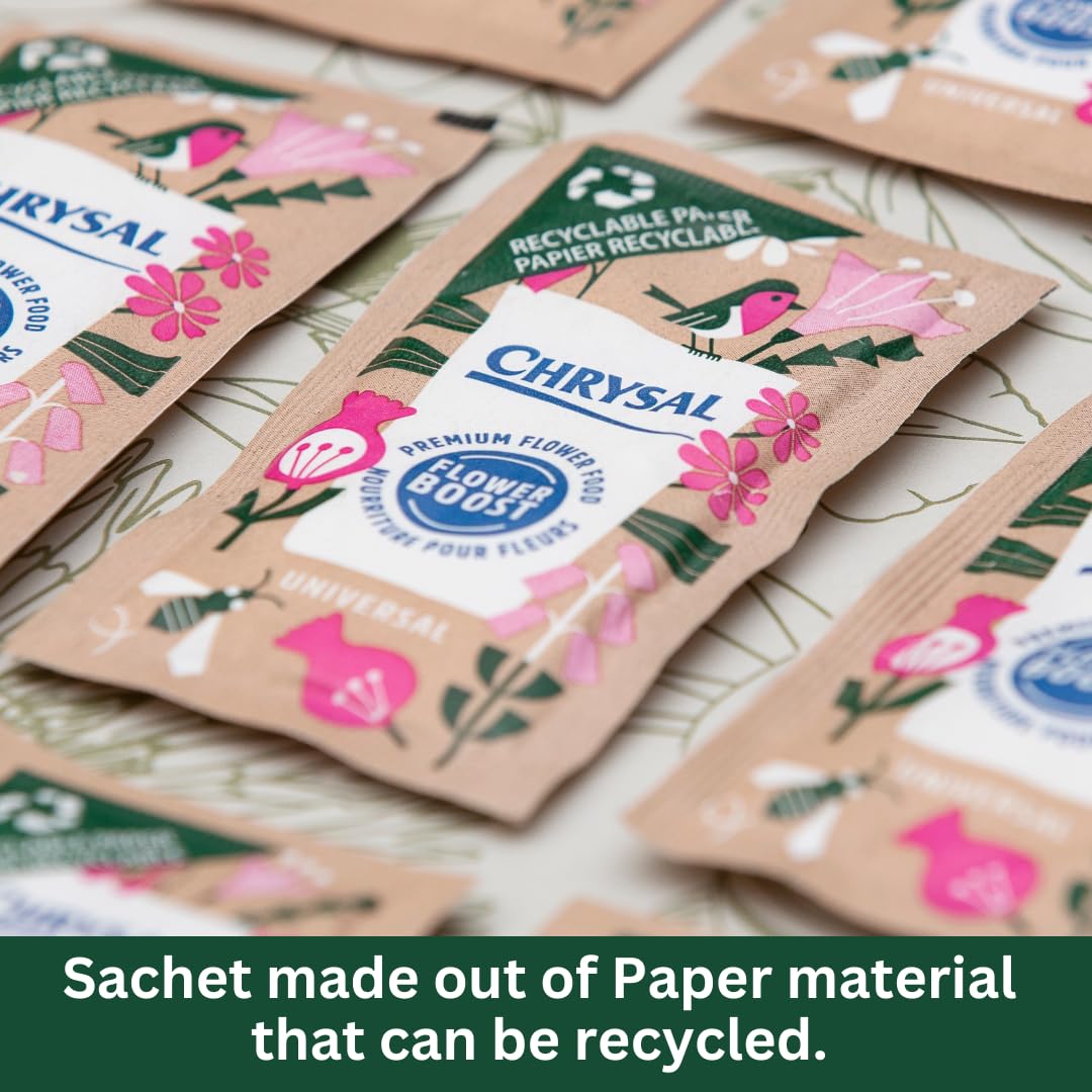 Chrysal Recyclable Paper Flower Food Packet - 100 ct, for 1L of Water