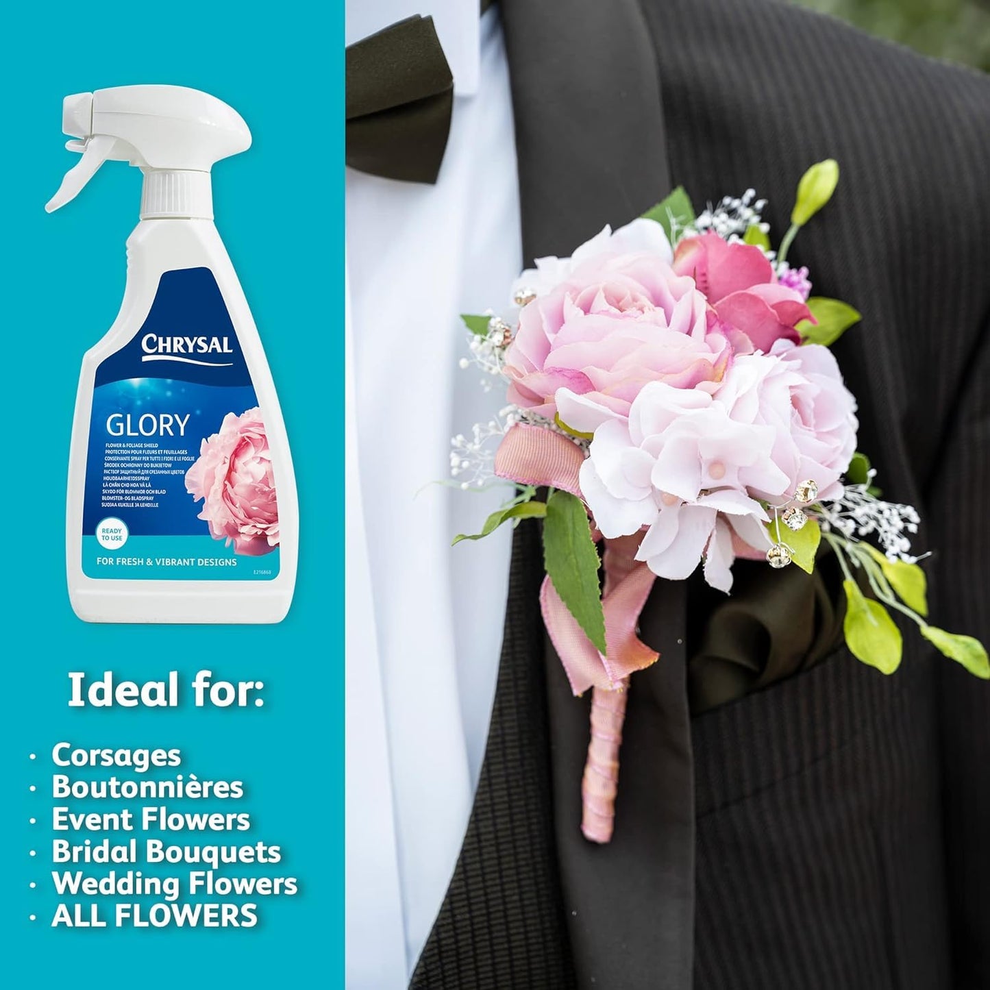 Chrysal Professional Glory Flower and Foliage Finish — Floral Supplies for Fresh Flowers — Spray for Fresh Cut Flower Arrangements — Cut Flower Preservative Spray — Ideal Florist Supplies (2 Pack)