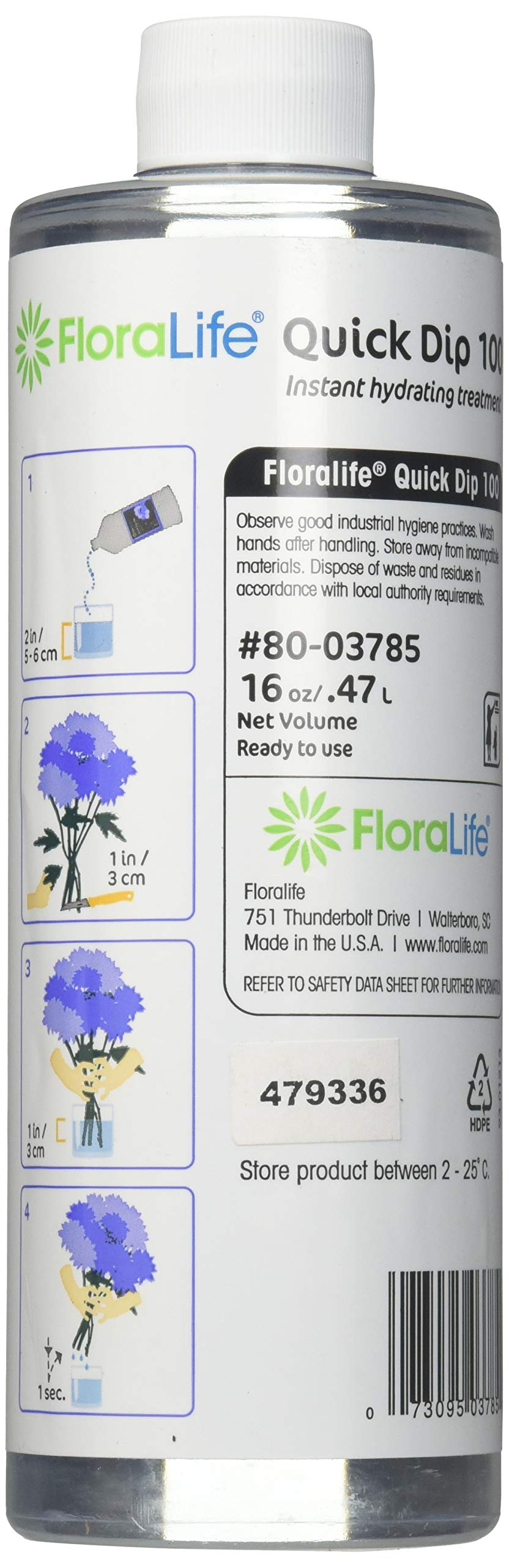 Floralife Quick Dip 100 Instant Hydrating Treatment, 16 Ounce