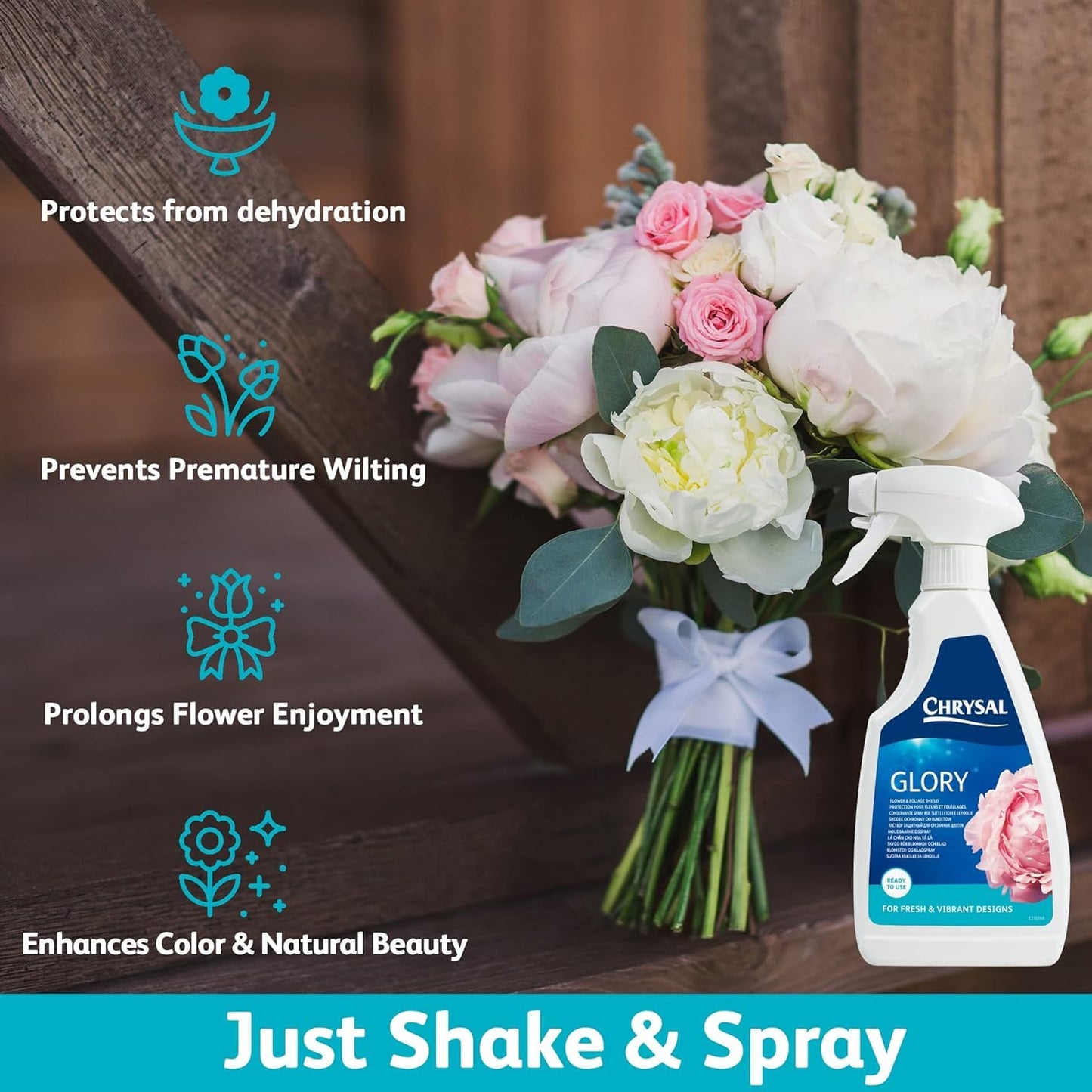 Chrysal Professional Glory Flower and Foliage Finish — Floral Supplies for Fresh Flowers — Spray for Fresh Cut Flower Arrangements — Cut Flower Preservative Spray — Ideal Florist Supplies (2 Pack)