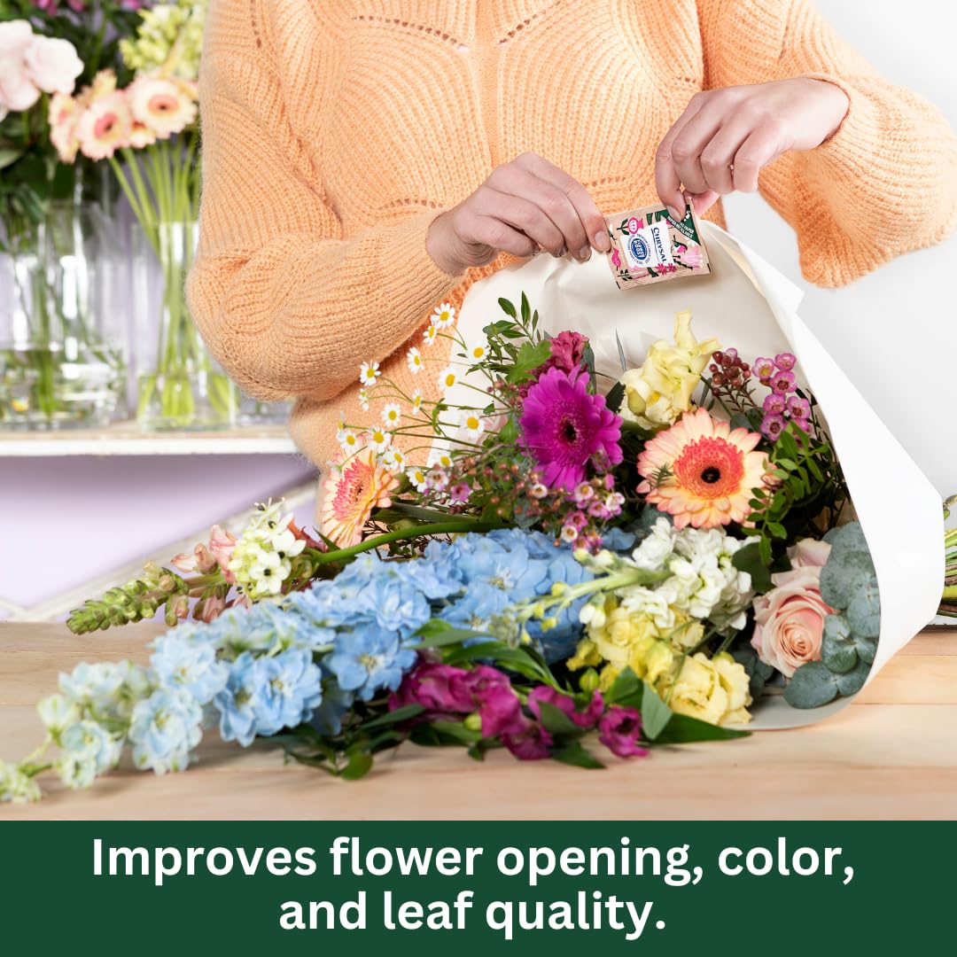 Chrysal Recyclable Paper Flower Food Packet - 100 ct, for 1L of Water