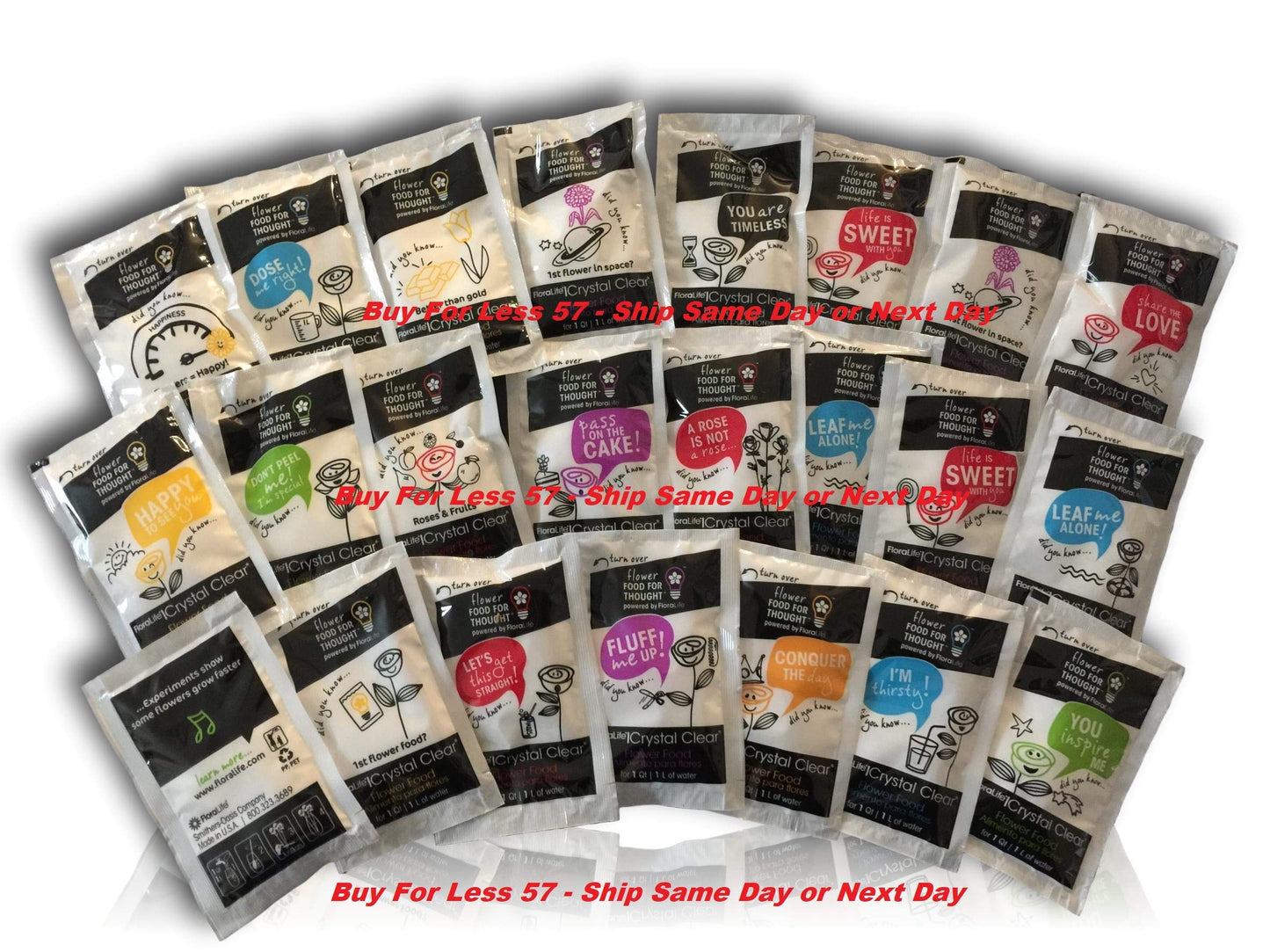 Cut Flower Food Floralife Crystal Clear 100 Powdered Packets (10gr Packets, Not The 5gr)