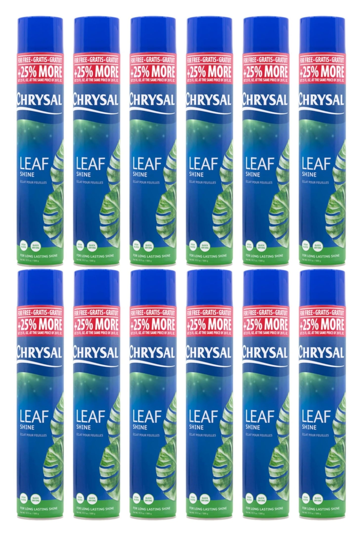 Chrysal Leafshine Aerosol Spray 25 Ounces Bundled by Evergreen Farm and Garden (12 Pack)